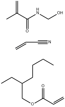 2-Propenamide, N-(hydroxymethyl)-2-methyl, polymer with 2-ethylhexyl 2-propenoate and 2-propenenitrile Struktur