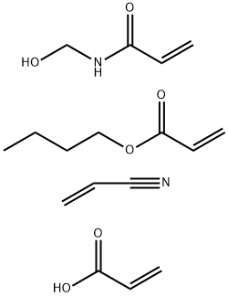 2-Propenoic acid, polymer with butyl 2-propenoate, N-(hydroxymethyl)-2-propenamide and 2-propenenitrile Struktur