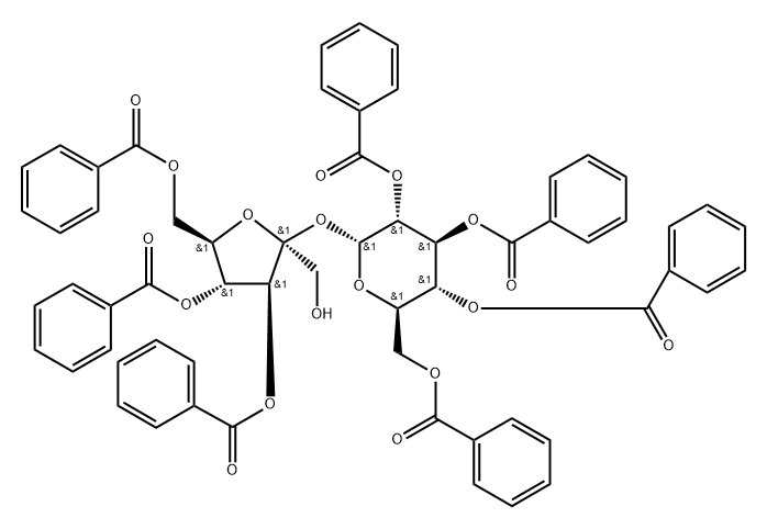 2,3,4,6,3',4',6'-Hepta-O-benzoylsucrose Struktur