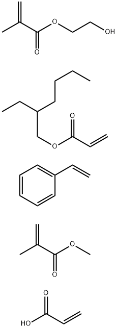 2-Propenoic acid, 2-methyl-, 2-hydroxyethyl ester, polymer with ethenylbenzene, 2-ethylhexyl 2-propenoate, methyl 2-methyl-2-propenoate and 2-propenoic acid Struktur