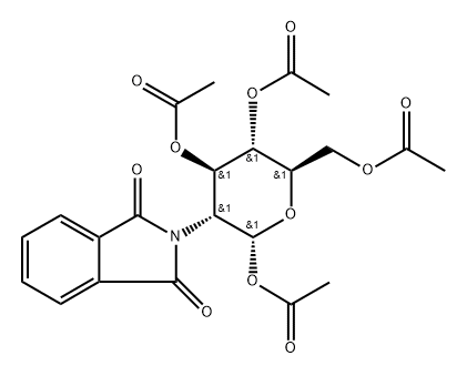 (α-D-Glucopyranose, 2-deoxy-2-(1,3-dihydro-1,3-dioxo-2H-isoindol-2-yl)-, 1,3,4,6-tetraacetate) Struktur