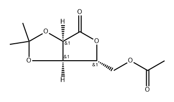 D-Ribonic acid, 2,3-O-(1-methylethylidene)-, γ-lactone, 5-acetate Struktur