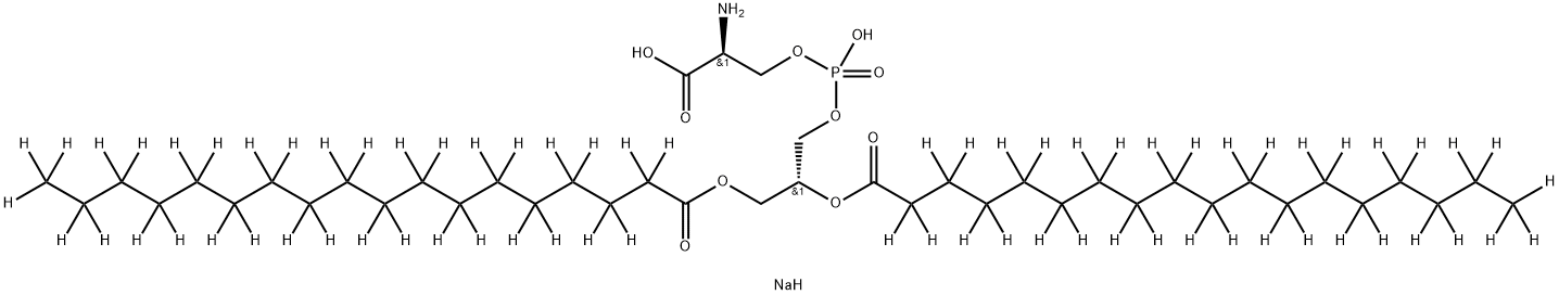 L-Serine, (2R)-2,3-bis[(1-oxooctadecyl-2,2,3,3,4,4,5,5,6,6,7,7,8,8,9,9,10,10,11,11,12,12,13,13,14,14,15,15,16,16,17,17,18,18,18-d35)oxy]propyl hydrogen phosphate (ester), monosodium salt (9CI) Struktur