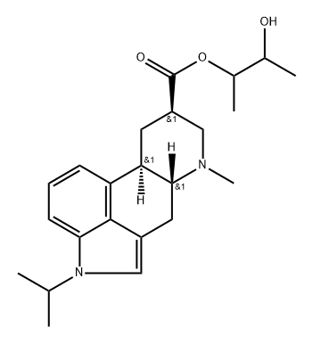 Ergoline-8-carboxylic acid, 6-methyl-1-(1-methylethyl)-, 2-hydroxy-1-methylpropyl ester, (8β)- (9CI) Struktur