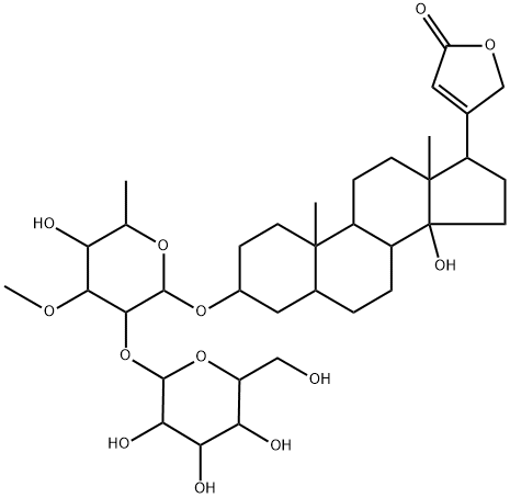 3β-[(2-O-β-D-Glucopyranosyl-3-O-methyl-6-deoxy-α-L-glucopyranosyl)oxy]-14-hydroxy-5β-card-20(22)-enolide Struktur