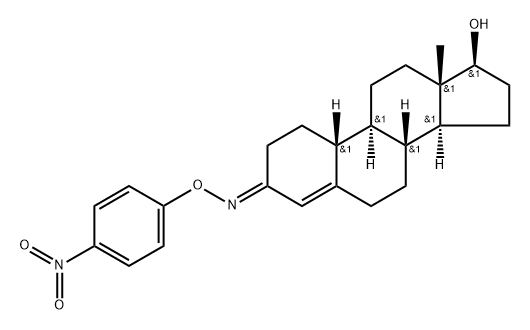 17β-Hydroxyestr-4-en-3-one O-(p-nitrophenyl)oxime Struktur