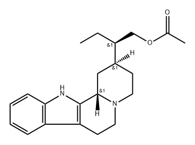 (2S,βR)-β-Ethyl-1,2,3,4,6,7,12,12bβ-octahydroindolo[2,3-a]quinolizine-2β-ethanol acetate Struktur