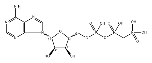 adenosine 5'-monophosphate, monoanhydride with (phosphonomethyl)phosphonic acid  Struktur