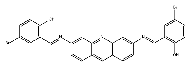 2,2'-[3,6-acridinediylbis(nitrilomethylylidene)]bis(4-bromophenol) Struktur