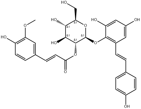 2,3,5,4'-tetrahydroxystilbene-2-O-(2''-O-feruloyl)-β-D-gluco
pyranoside Struktur