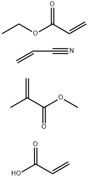 2-Propenoic acid, 2-methyl-, methyl ester, polymer with ethyl 2-propenoate, 2-propenenitrile and 2-propenoic acid Struktur