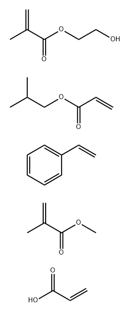 2-Propenoic acid, 2-methyl-,2-hydroxyethyl ester, polymer with ethenylbenzene, methyl 2-methyl-2-propeonate, 2-methylpropyl 2-propenoate and 2-propenoic acid Struktur