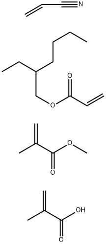 2-Propenoic acid,2-methyl-, polymer with 2-ethylhexyl 2-propenoate, methyl 2-methyl-2-propenoate and 2-propenenitrile Struktur