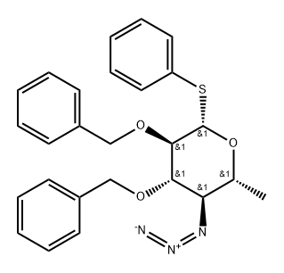 Phenyl 4-azido-4,6-dideoxy-2,3-bis-O-(phenylmethyl)-1-thio-beta-D-glucopyranoside Struktur