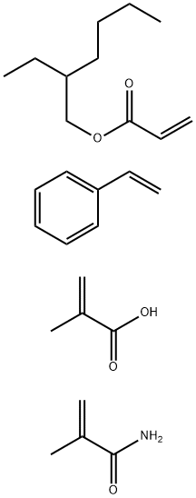 2-Propenoic acid, 2-methyl-, polymer with ethenylbenzene, 2-ethylhexyl 2-propenoate and 2-methyl-2-propenamide 2-Propenoic acid,2-methyl-,polymer with ethenylbenzene,2-ethylhexyl 2-propenoate and 2-methyl-2-propenamide Struktur