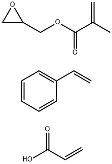 2-Propenoic acid, 2-methyl-, oxiranylmethyl ester, polymer with ethenylbenzene and 2-propenoic acid Struktur