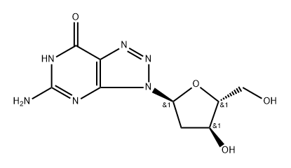 7H-1,2,3-Triazolo[4,5-d]pyrimidin-7-one, 5-amino-3-(2-deoxy-α-D-erythro-pentofuranosyl)-3,4-dihydro- (9CI) Struktur