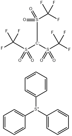 Sulfonium, triphenyl-, salt with tris(trifluoromethyl)sulfonylmethane (1:1) Struktur