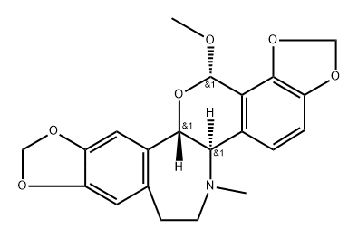 [1,3]Dioxolo[4,5-h]-1,3-dioxolo[7,8][2]benzopyrano[3,4-a][3]benzazepine, 5b,6,7,8,13b,15-hexahydro-15-methoxy-6-methyl-, (5bR,13bS,15S)- Struktur