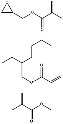 2-Propenoic acid, 2-methyl-, methyl ester, polymer with 2-ethylhexyl 2-propenoate and oxiranylmethyl 2-methyl-2-propenoate Struktur