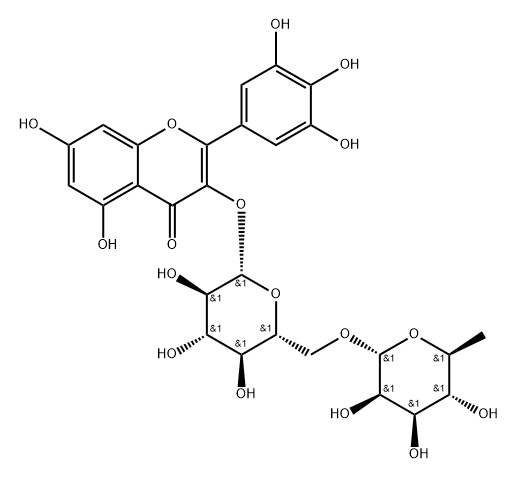 楊梅素-3-O-蕓香糖苷 結構式