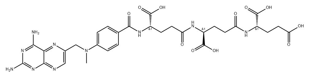 L-Glutamic acid, N-(N-(4-(((2,4-diamino-6-pteridinyl)methyl)methyl- Struktur