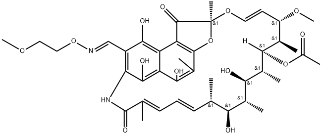 3-[(2-Methoxyethoxy)iminomethyl]rifamycin SV Struktur