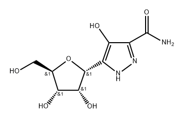 1H-Pyrazole-3-carboxamide, 4-hydroxy-5-α-D-ribofuranosyl- Struktur