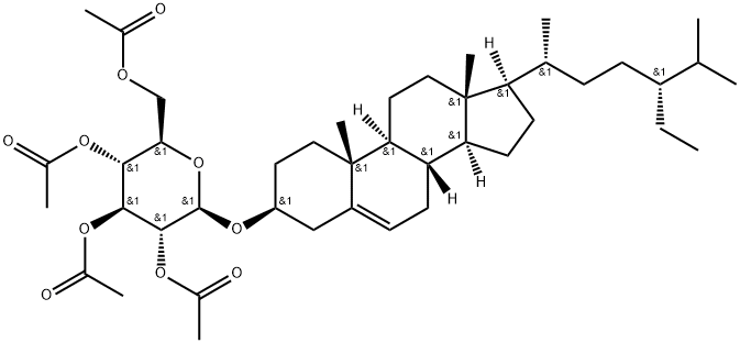 β-D-Glucopyranoside, (3β)-stigmast-5-en-3-yl, tetraacetate Struktur