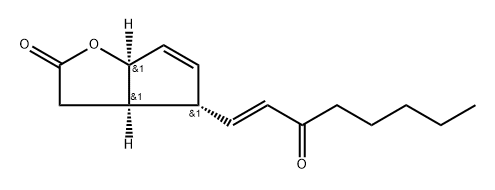 2H-Cyclopenta[b]furan-2-one, 3,3a,4,6a-tetrahydro-4-(3-oxo-1-octenyl)-, [3aR-[3aα,4α(E),6aα]]- (9CI) Struktur