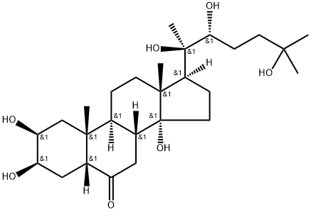 Cholestan-6-one, 2,3,14,20,22,25-hexahydroxy-, (2β,3β,5β,22R)- Struktur