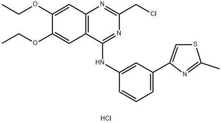 4-Quinazolinamine, 2-(chloromethyl)-6,7-diethoxy-N-[3-(2-methyl-4-thiazolyl)phenyl]-, hydrochloride (1:1) Struktur