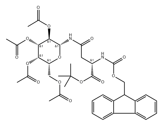 2,3,4,6-Tetra-O-acetyl-b-D-galactopyranosyl-(N2-Fmoc)-L-Asparagine tert-butyl ester Struktur