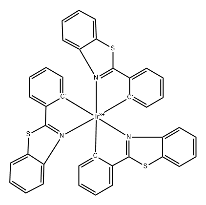 Tris(2-phenyl-benzothiazole-C2,N) iridiuM(III) Struktur