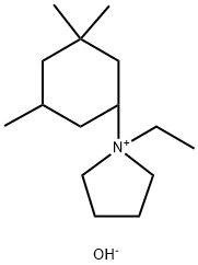 Pyrrolidinium, 1-ethyl-1-(3,3,5-trimethylcyclohexyl)-, hydroxide (1:1) Struktur