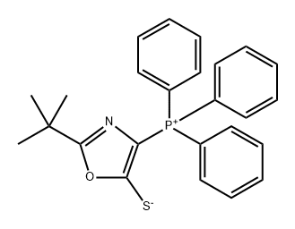 2-tert-butyl-4-(triphenyl-$l^{5}-phosphanylidene)-1,3-oxazole-5-thione Struktur