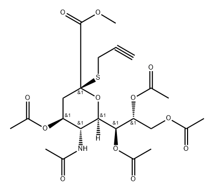 4,7,8,9-Tetra-O-acetyl-N-acetyl-2-S-2-propyn-1-yl-2-thio-a-neuraminic acidmethyl ester Struktur