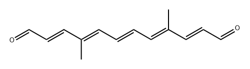 (2E,4E,6E,8E,10E)-4,9-Dimethyldodeca-2,4,6,8,10-pentaenedial Struktur