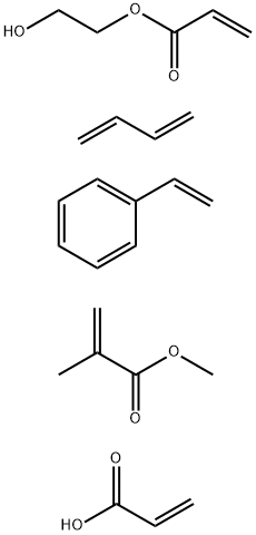 2-Propenoic acid, 2-methyl-, methyl ester, polymer with 1,3-butadiene, ethenylbenzene, 2-hydroxyethyl 2-propenoate and 2-propenoic acid Struktur