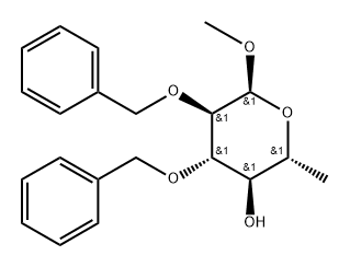 Methyl 6-deoxy-2,3-bis-O-(phenylmethyl)-alpha-D-glucopyranoside Struktur