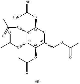 2-S-(2,3,4,6-tetra-O-acetyl-α-D-mannopyranosyl)-2-thiopseudourea hydrobromide Struktur