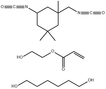 2-Propenoic acid, 2-hydroxyethyl ester, polymer with 1,6-hexanediol and 5-isocyanato-1-(isocyanatomethyl)-1,3,3-trimethylcyclohexane Struktur