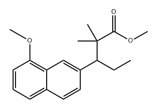 β-Ethyl-8-methoxy-α,α-dimethyl-2-naphthalenepropionic acid methyl ester Struktur