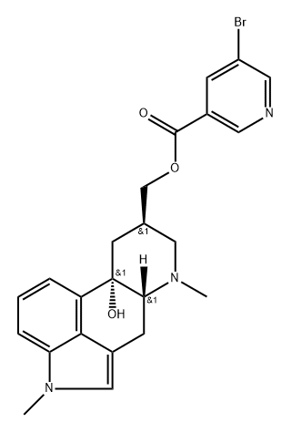 Ergoline-8-methanol, 10-hydroxy-1,6-dimethyl-, 8-(5-bromo-3-pyridinecarboxylate), (8β)-