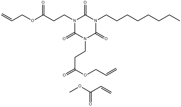 1,3,5-Triazine-1,3(2H,4H)-dipropanoic acid, dihydro-5-octyl-2,4,6-trioxo-, di-2-propenyl ester, polymer with methyl 2-propenoate Struktur