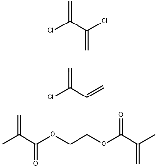 2-Propenoic acid, 2-methyl-, 1,2-ethanediyl ester, polymer with 2-chloro-1,3-butadiene and 2,3-dichloro-1,3-butadiene Struktur