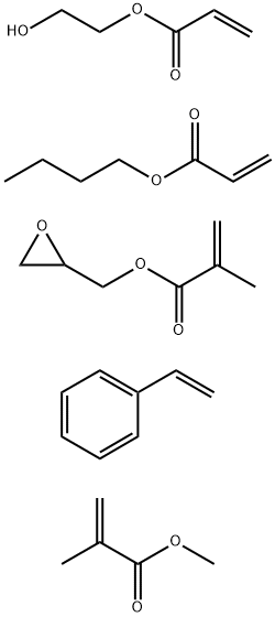 2-Propenoic acid, 2-methyl-, methyl ester, polymer with butyl 2-propenoate, ethenylbenzene, 2-hydroxyethyl 2-propenoate and oxiranylmethyl 2-methyl-2-propenoate Struktur