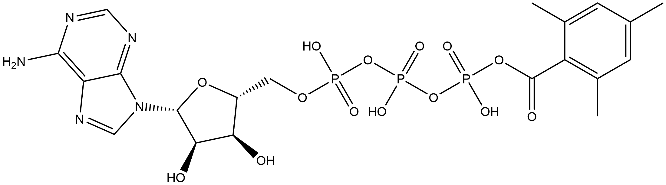 Adenosine 5'-(tetrahydrogen triphosphate), P''-anhydride with 2,4,6-trimethylbenzoic acid (9CI) Struktur