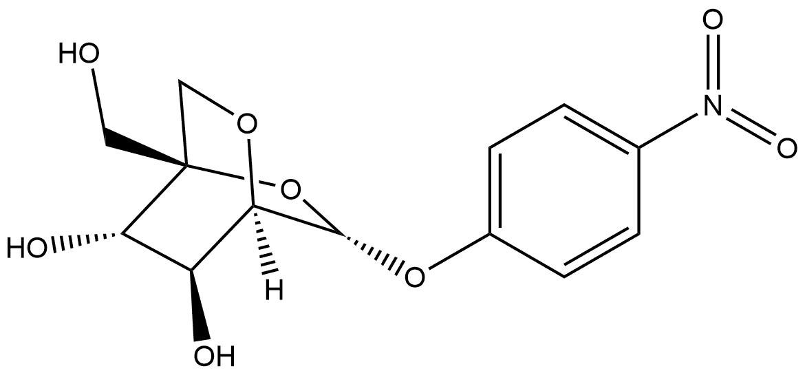 β-L-Idopyranoside, 4-nitrophenyl 2,6-anhydro-5-C-(hydroxymethyl)- (9CI) Struktur