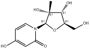 4-Hydroxy-1-(2-C-Methyl--D-ribofuranosyl)- 2(1H)-pyridinone Struktur